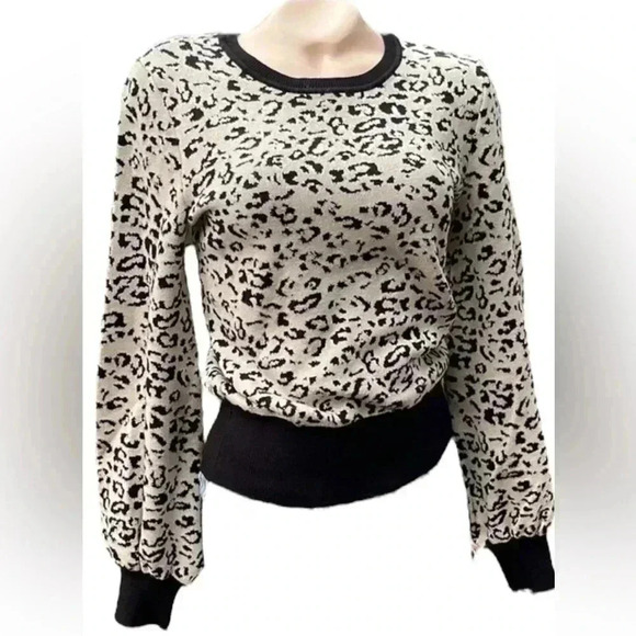 RACHEL ROY •cheetah print sweater LARGE Animal Print Viscose/ corpcore chic - Picture 2 of 7